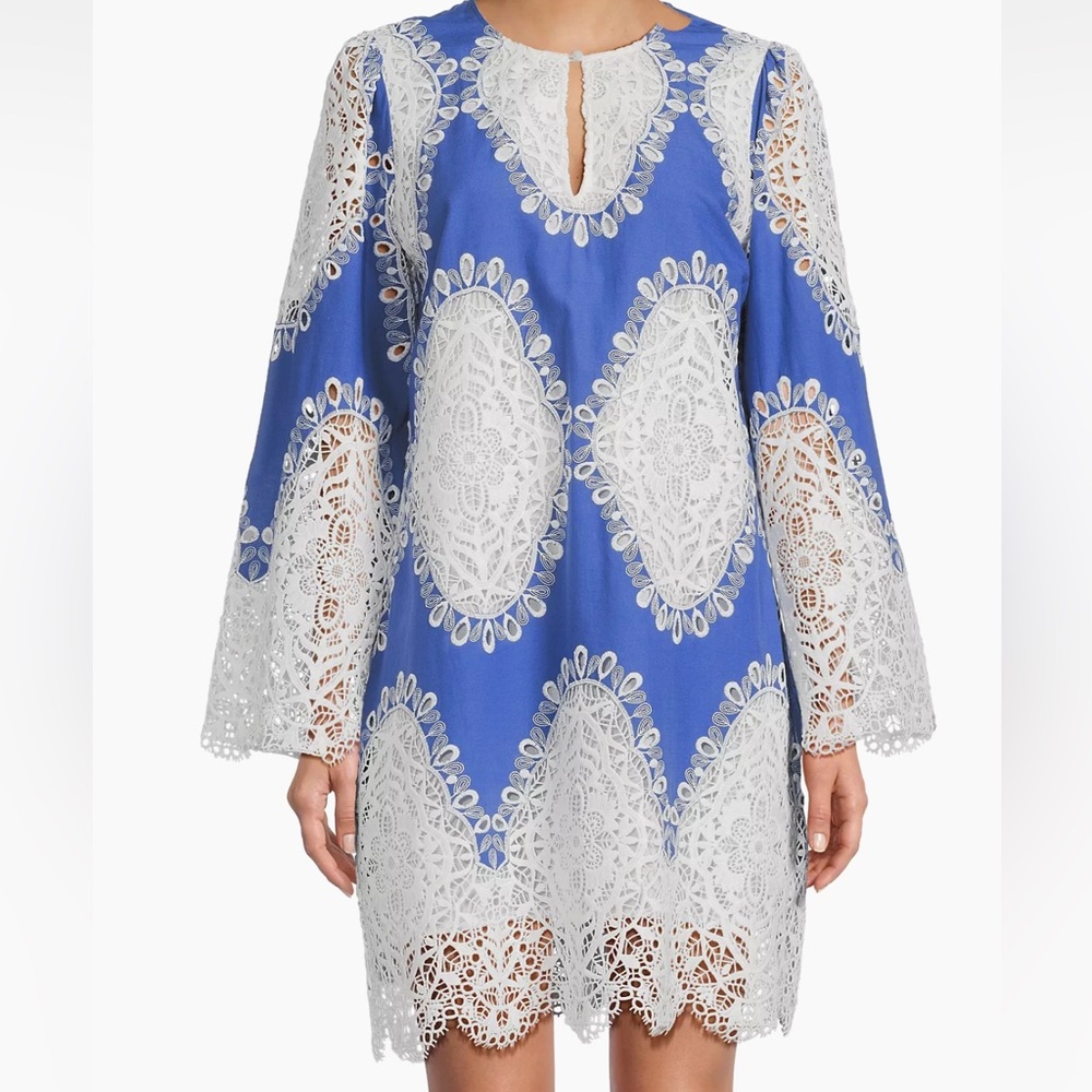 NWT Johnny Was Elandra Cotton & Lace Shift Dress size small